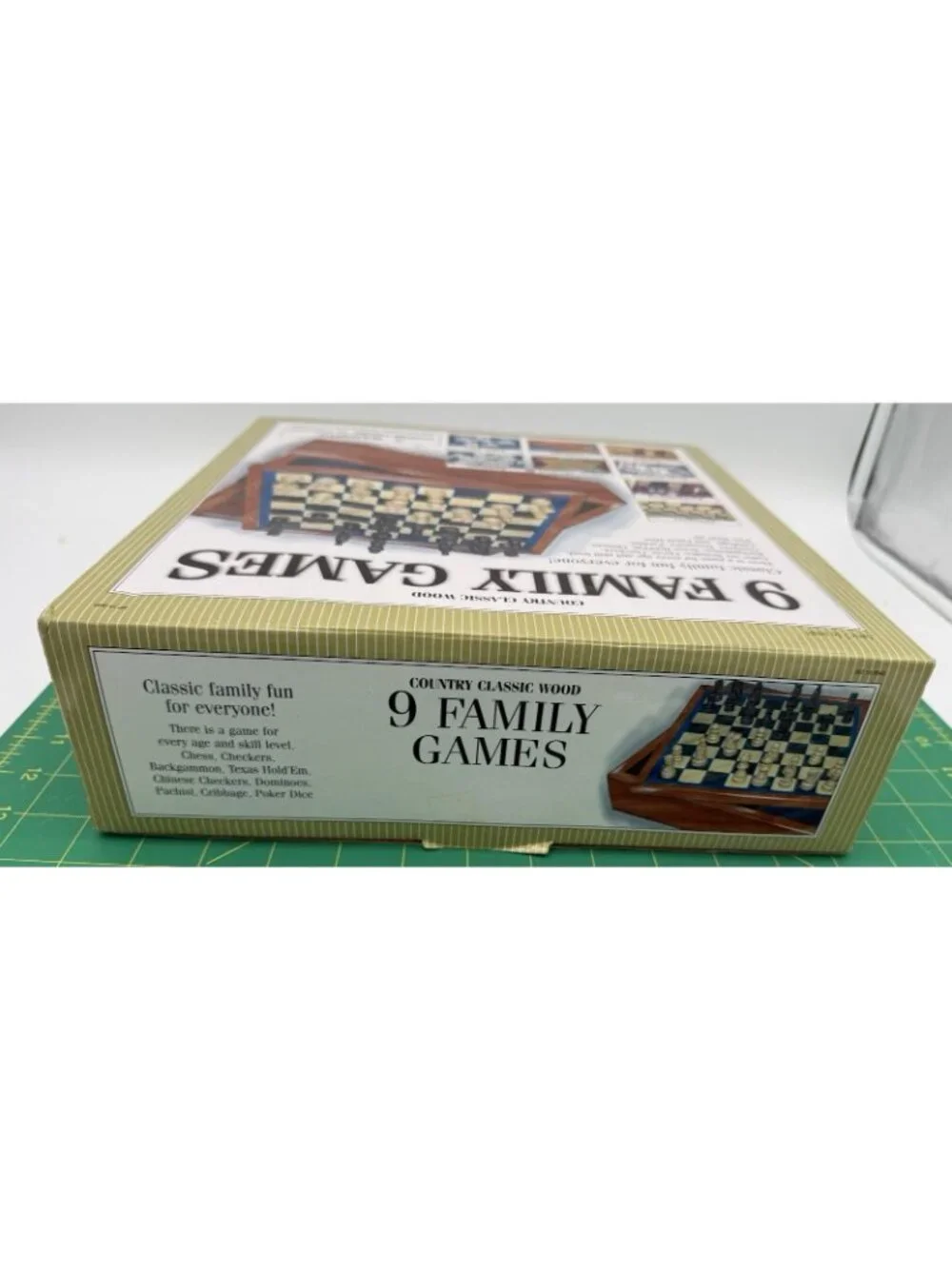 9 Family Games Set Wood Chess Checkers Cribbage By Country Class New READ